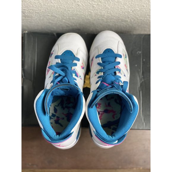Nike Girls Air Jordan 6 Retro GS‎ Sneakers Leather 543390-153 Green Abyss 6.5Y - Picture 3 of 6